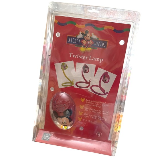 Disney Other - Disney Mickey‎ For Kids Twister Lamp Red Flexible Gooseneck Vintage New D078